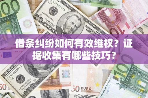 济南借条纠纷如何有效维权？证据收集有哪些技巧？