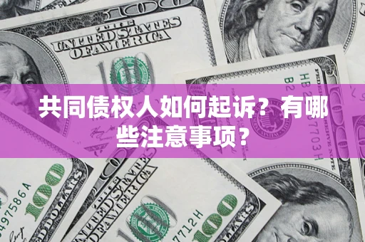 济南共同债权人如何起诉？有哪些注意事项？